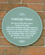 Plaque on Oakleigh House